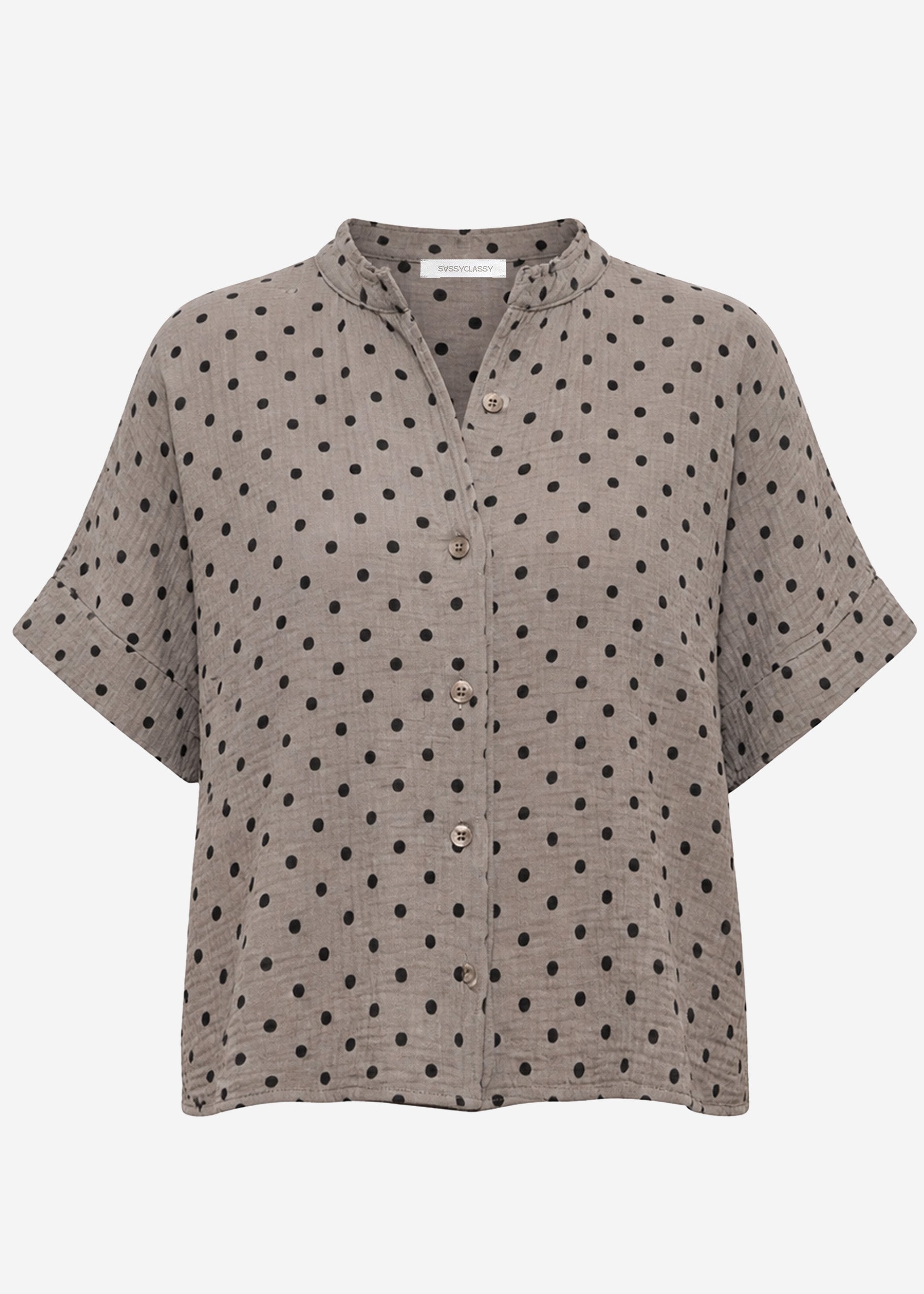 Elena | Blusa de muselina de lunares · Taupe