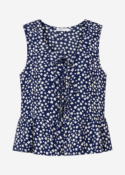 Talía | Top floral · Azul
