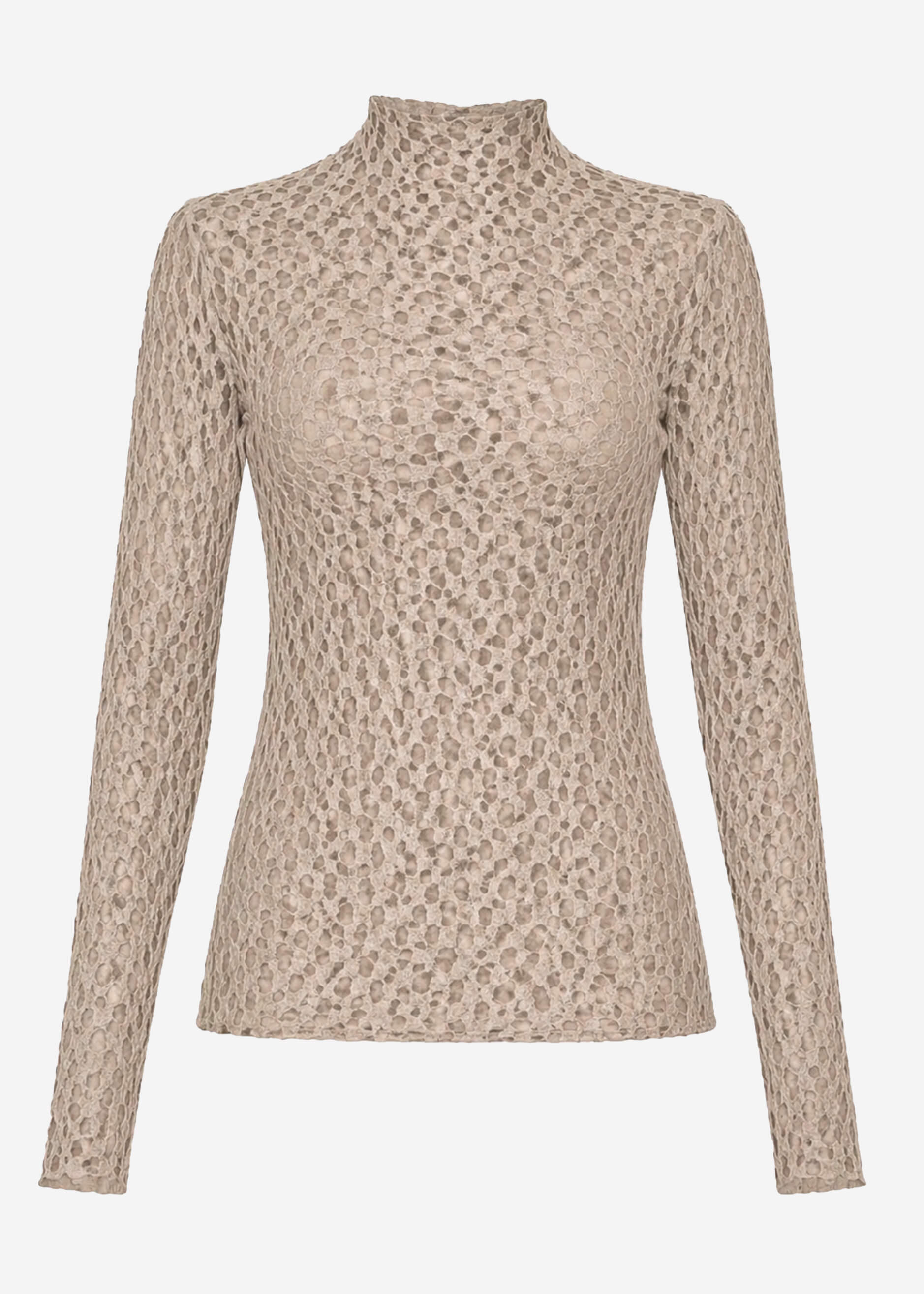 Helena | Camiseta de manga larga de encaje · Taupe