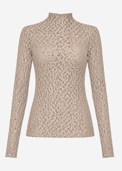 Helena | Camiseta de manga larga de encaje · Taupe