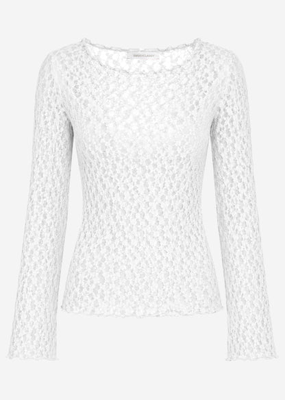 Mila | Camiseta de manga larga de encaje · Blanco roto