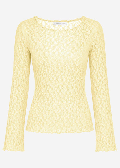 Mila | Camiseta de manga larga de encaje · Amarillo