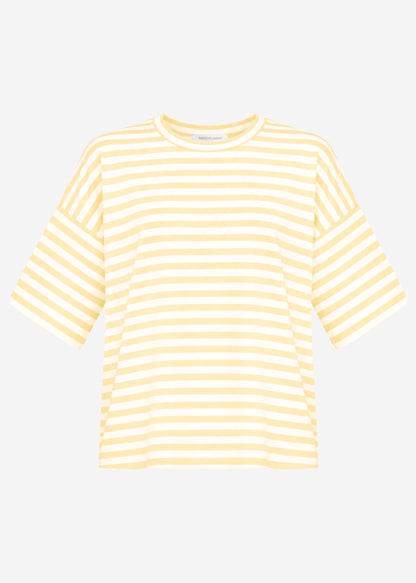 Edurne | Camiseta oversize a rayas · Amarillo y blanco