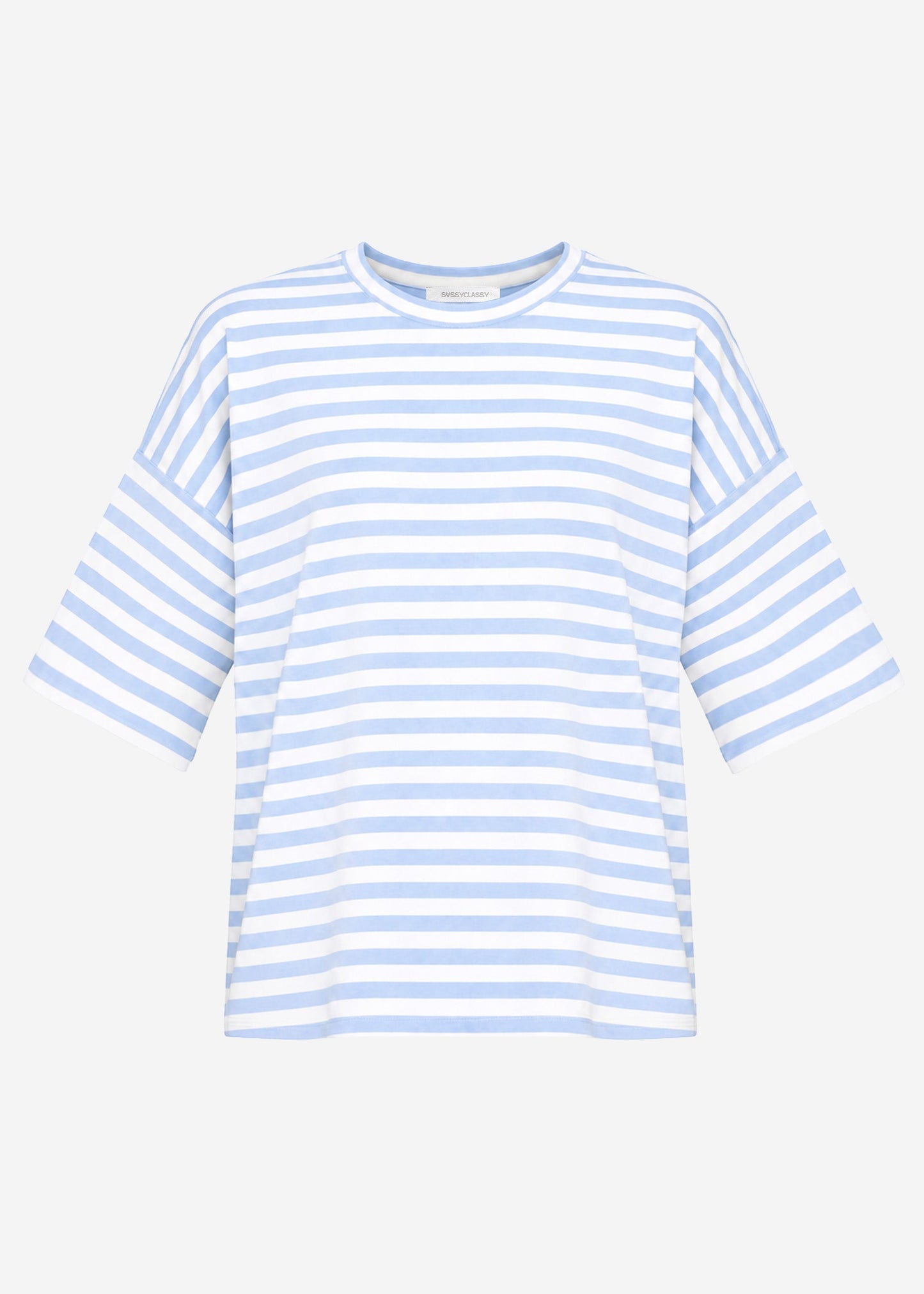 Edurne | Camiseta oversize a rayas · Azul y blanco