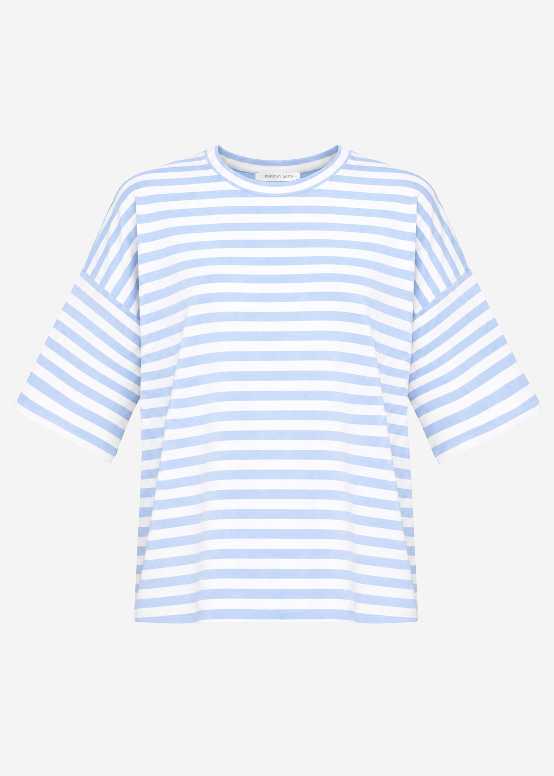 Edurne | Camiseta oversize a rayas · Azul y blanco