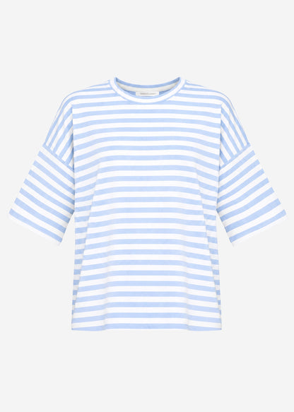 Edurne | Camiseta oversize a rayas · Azul y blanco