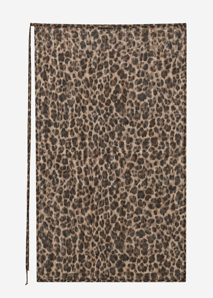 Micaela | Falda de rejilla estampado leopardo · Marrón