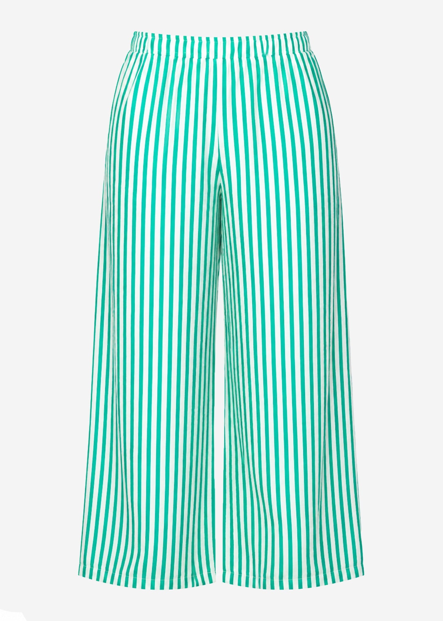 Lola | Pantalón de pernera ancha a rayas · Verde