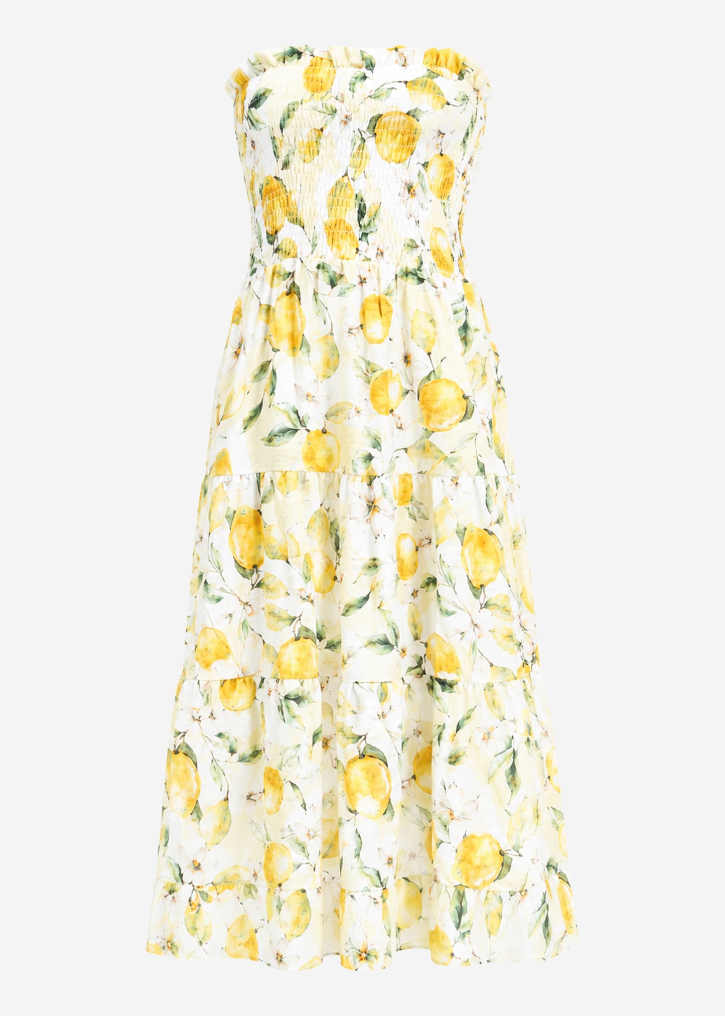Brisa | Vestido estampado de limones · Amarillo