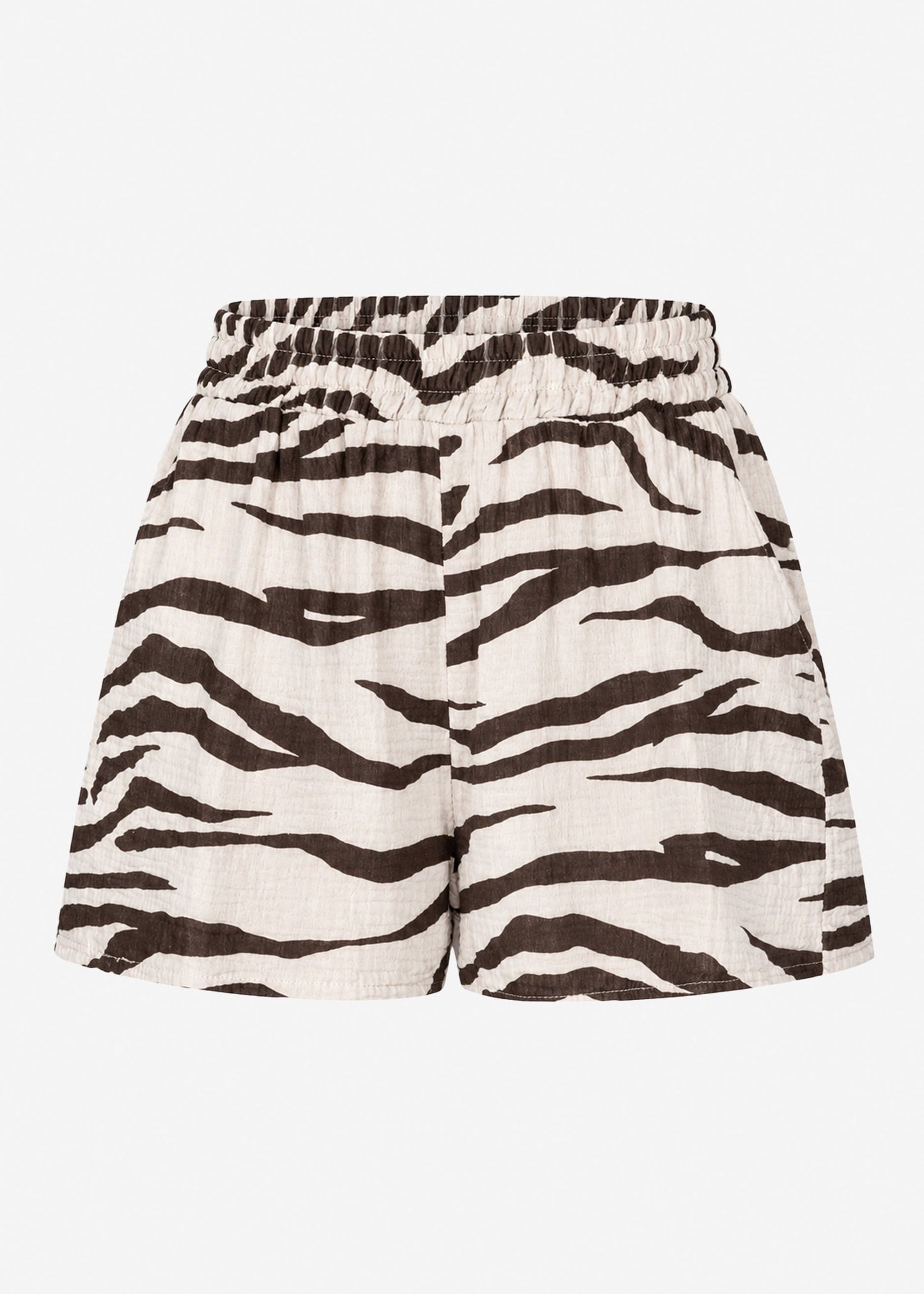 Manuela | Shorts de muselina · Beige y marrón