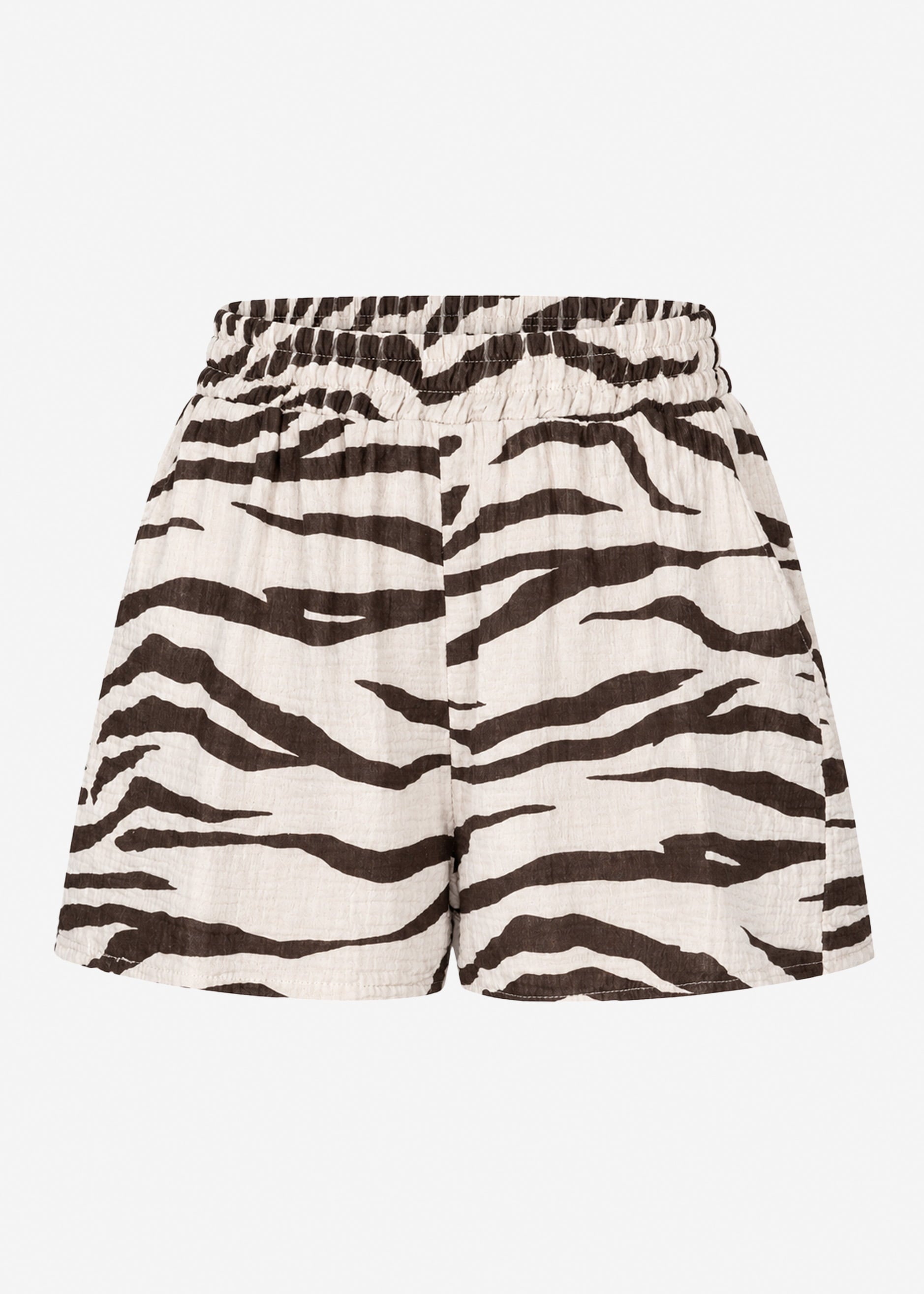Manuela | Shorts de muselina · Beige y marrón