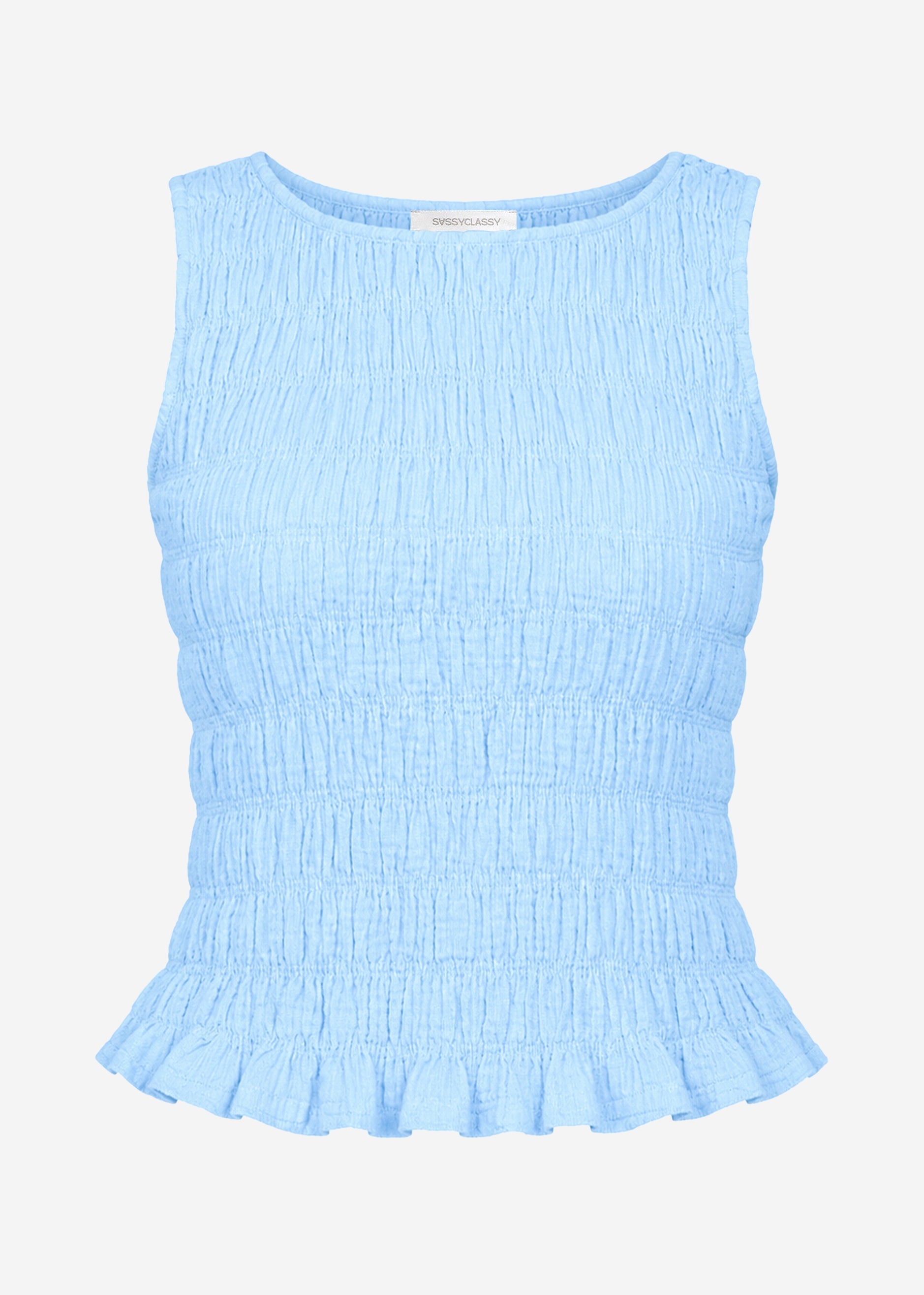 Delfina | Top de muselina · Azul claro