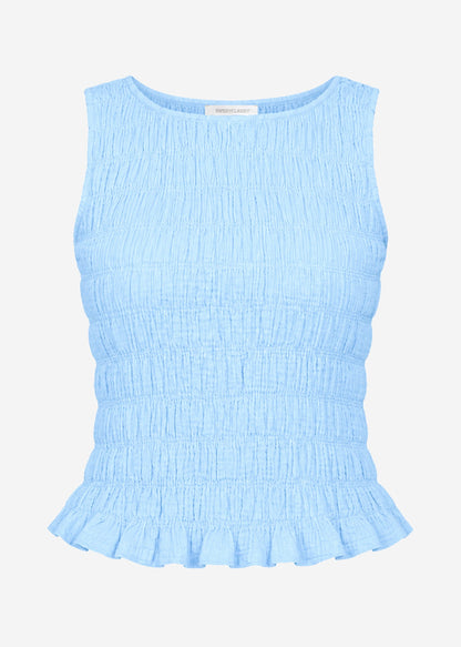 Delfina | Top de muselina · Azul claro