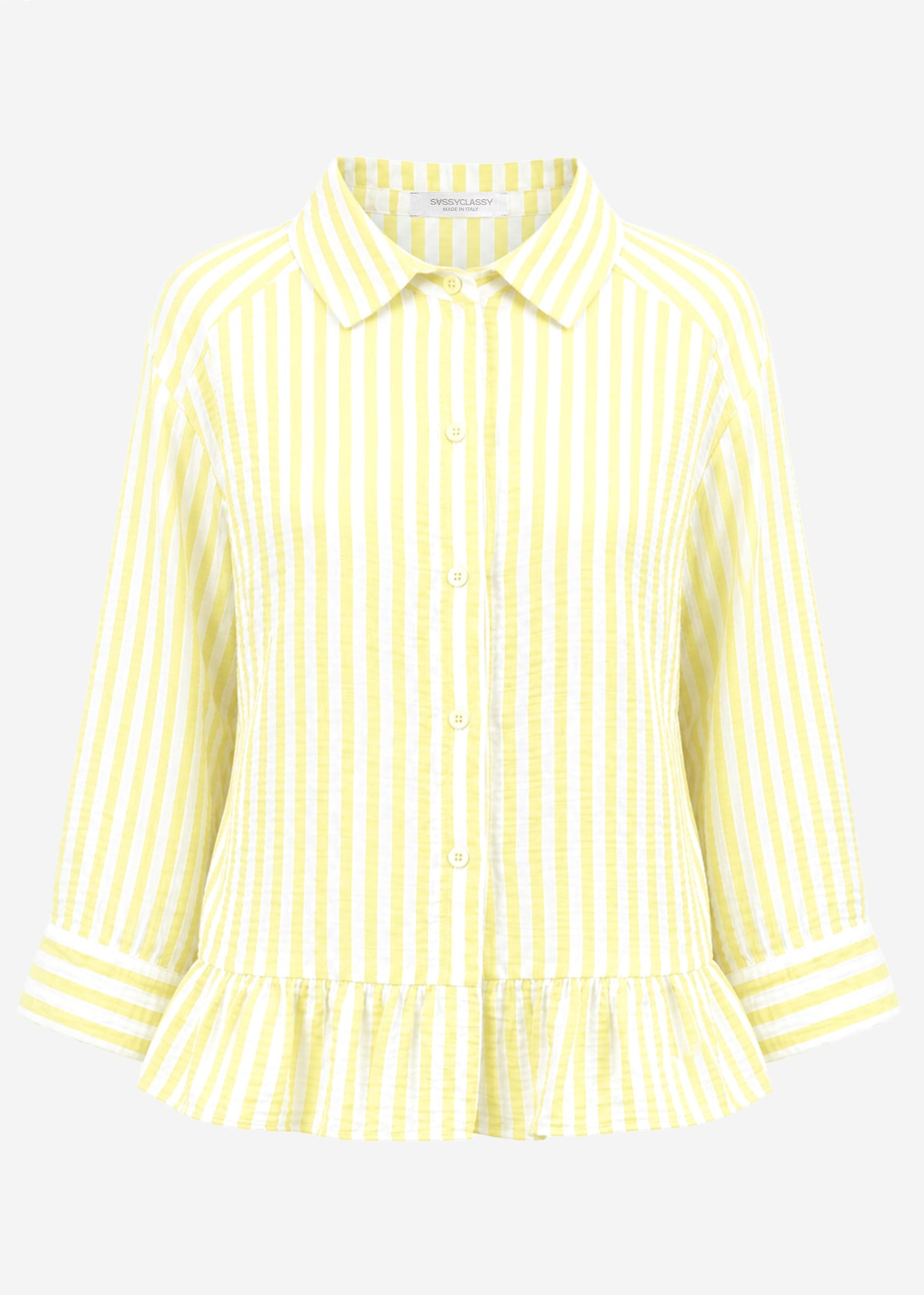 Elsa | Blusa de muselina a rayas · Amarillo