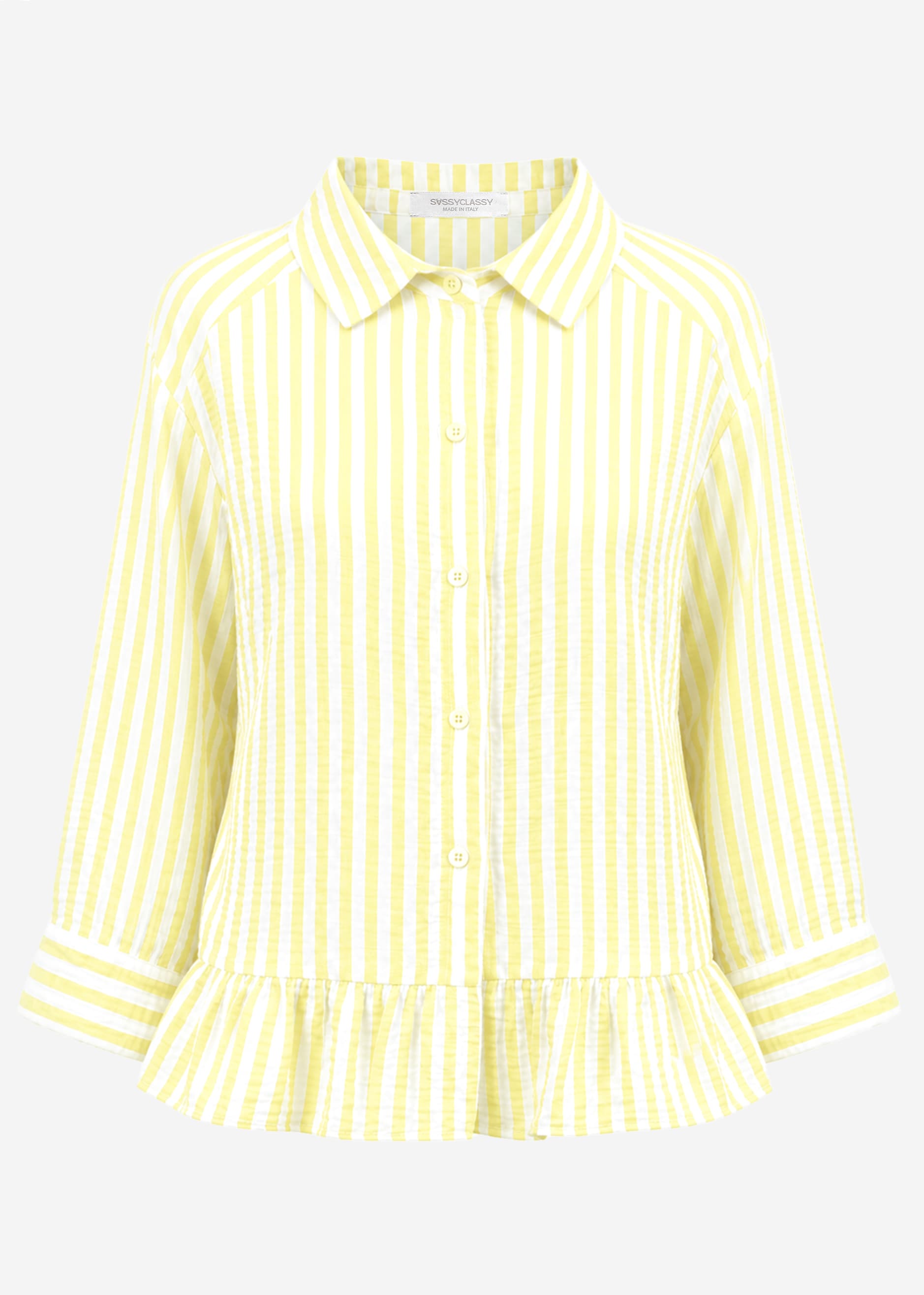 Elsa | Blusa de muselina a rayas · Amarillo