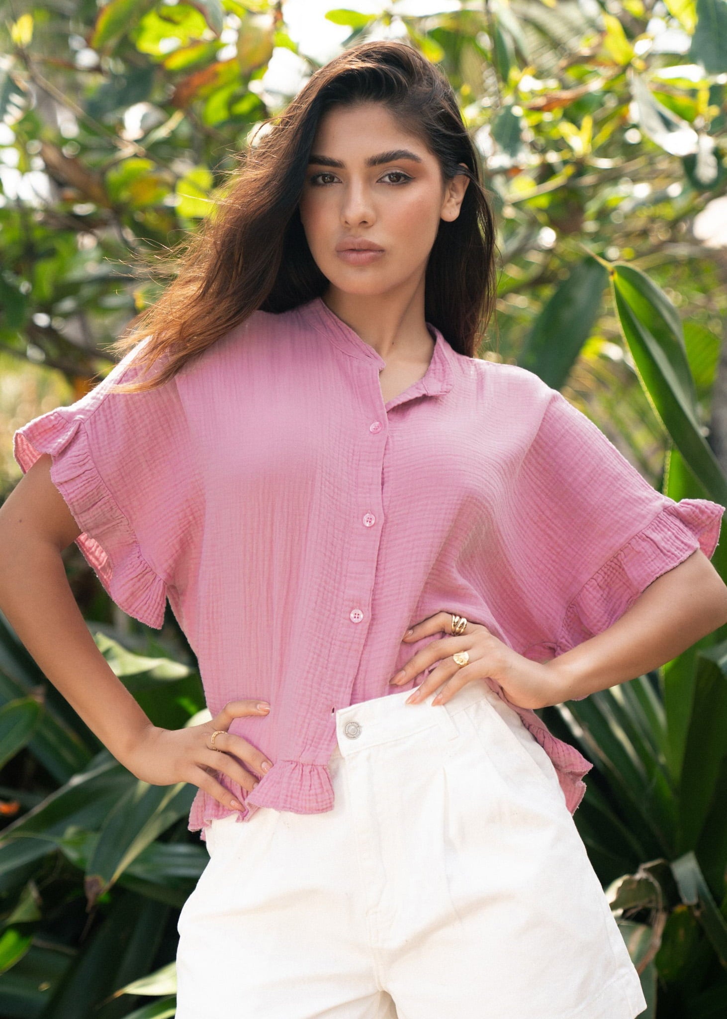 Clea | Blusa de muselina · Rosa