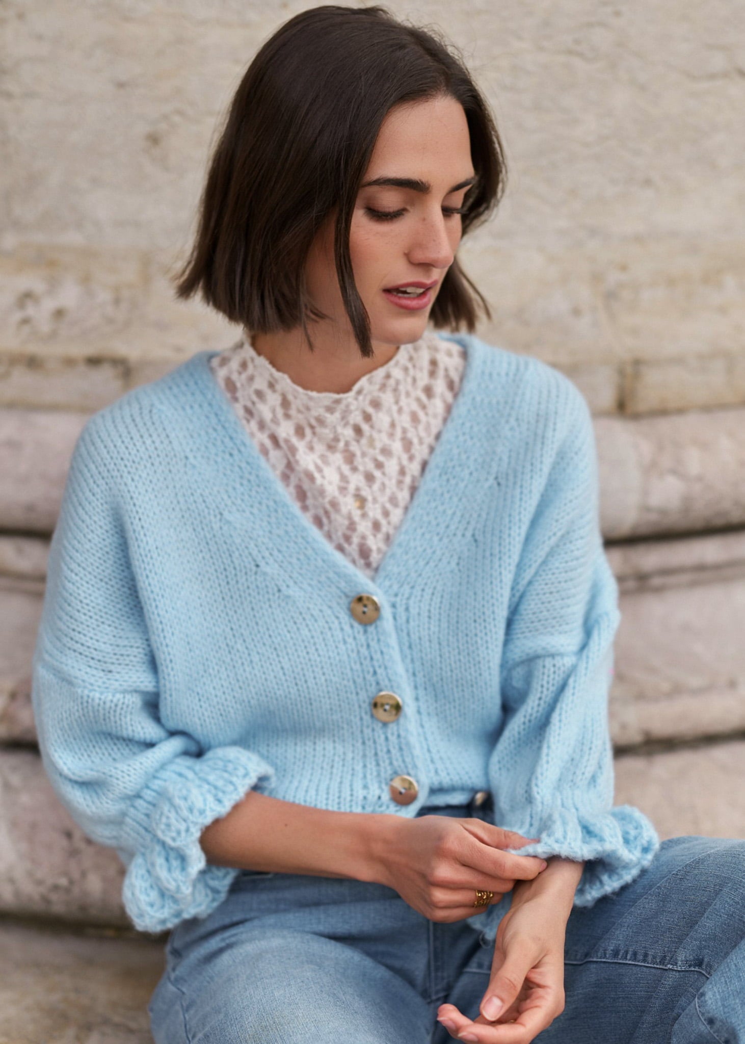 Tara | Cárdigan · Azul claro
