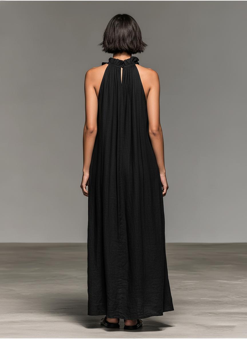 Gladys | Vestido largo con volantes y bolsillos