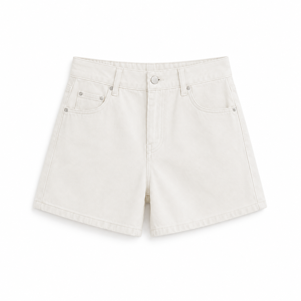 Shorts vaqueros blancos de tiro alto para mujer - District 8