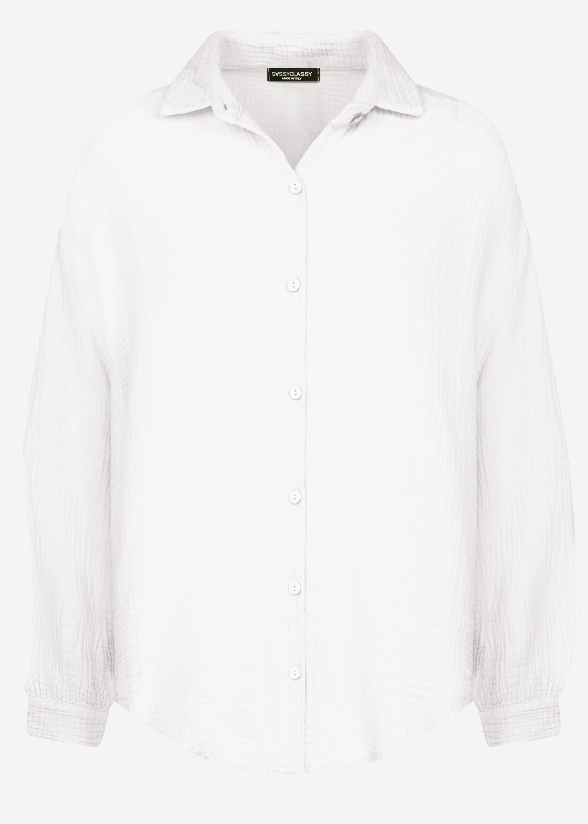 Emma | Blusa oversize de muselina · Blanco