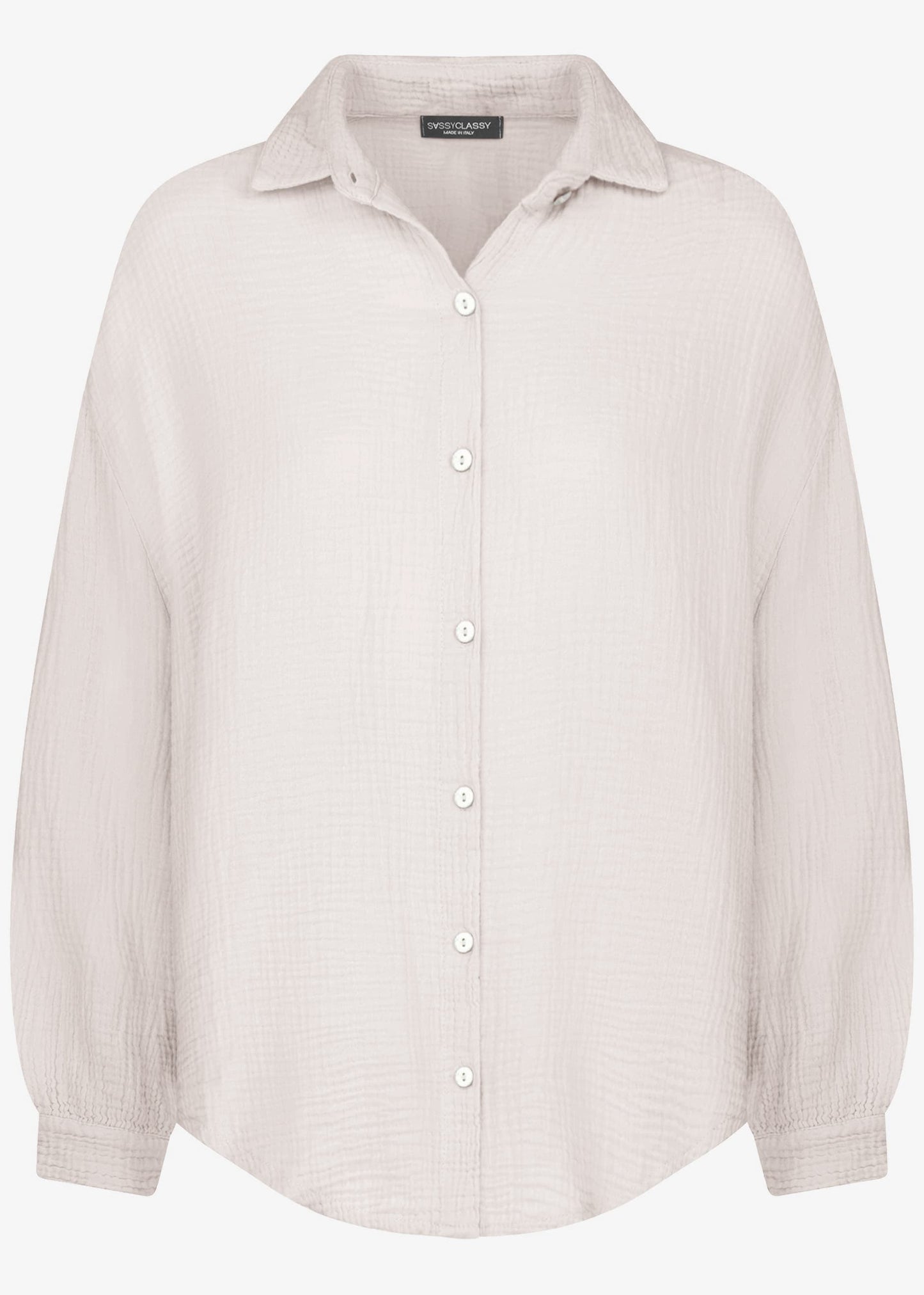 Emma | Blusa oversize de muselina · Beige claro