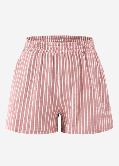 Ginebra | Shorts de muselina a rayas · Rosa palo