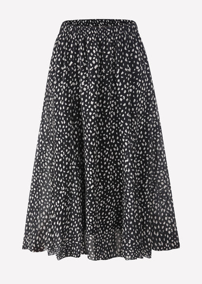 Greta | Falda larga de gasa · Negro