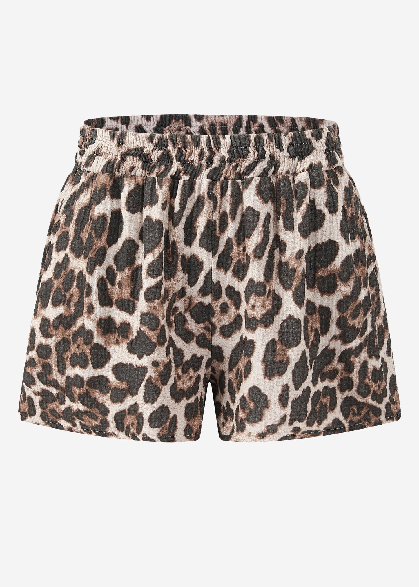 Lucía | Shorts de muselina estampado leopardo · Marrón