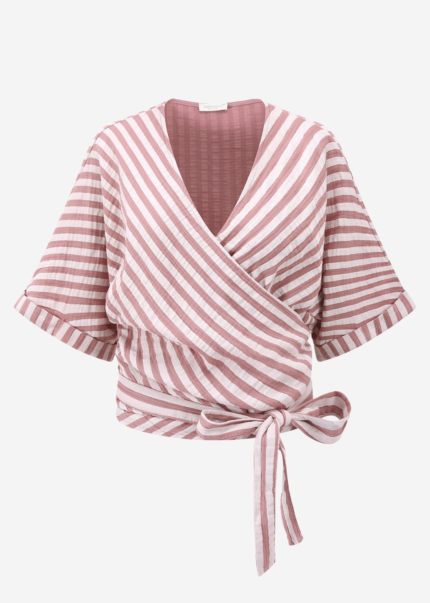 Flora | Blusa de muselina a rayas · Rosa palo