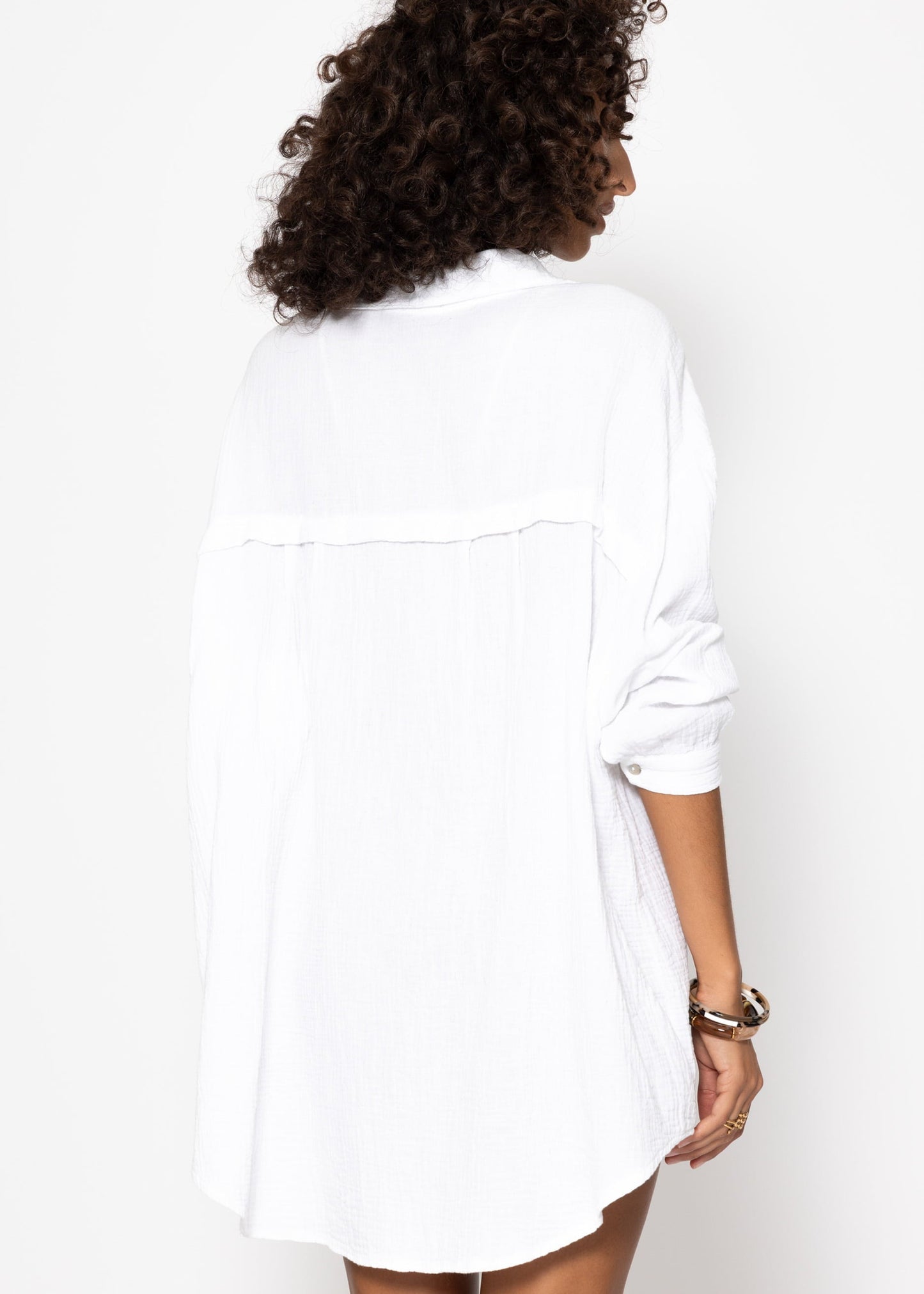 Marta | Blusa oversize de muselina · Blanco