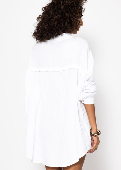 Marta | Blusa oversize de muselina · Blanco