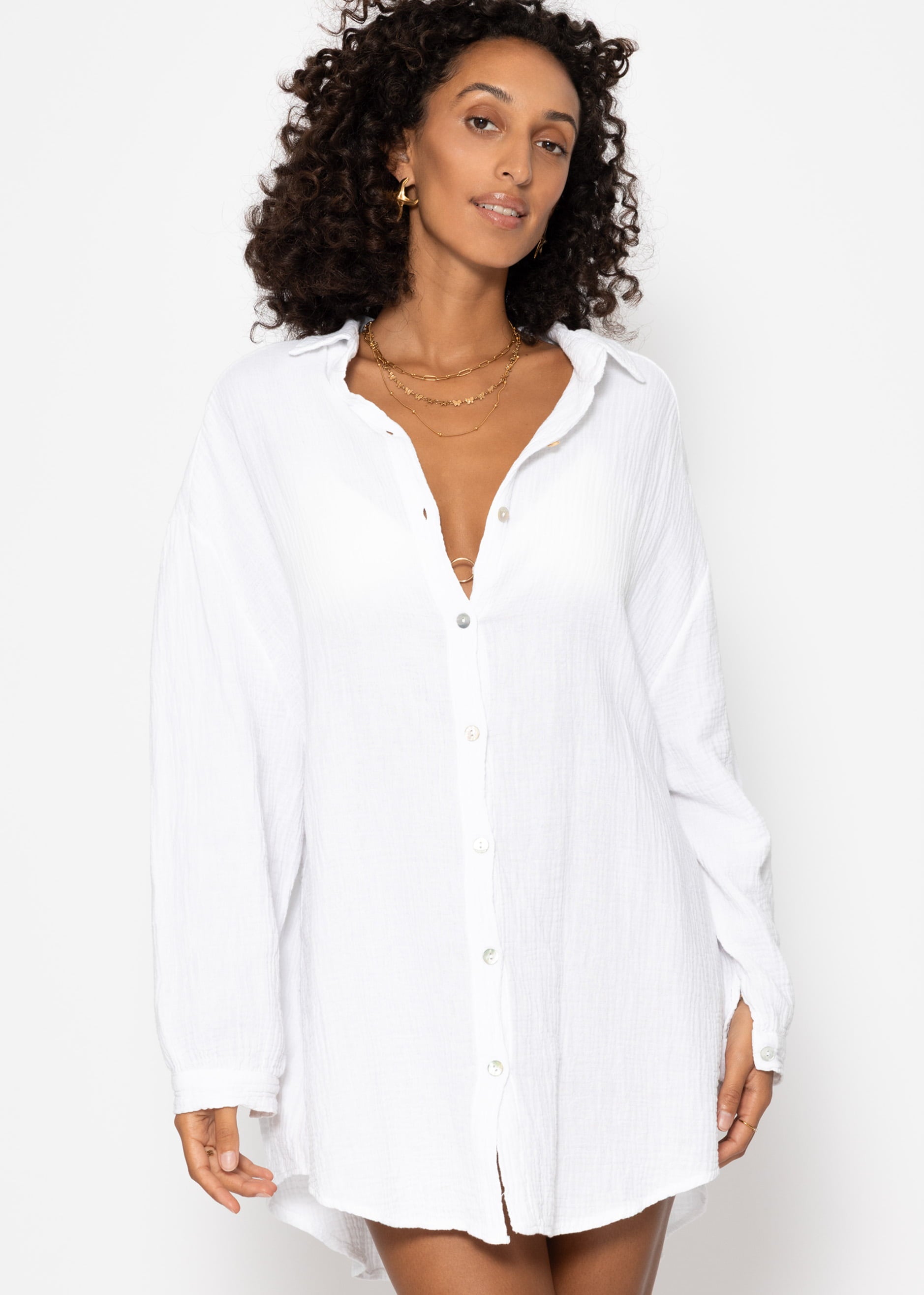 Marta | Blusa oversize de muselina · Blanco