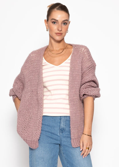 Marea | Cárdigan oversize · Rosa palo