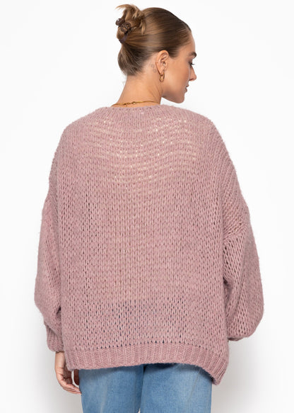 Marea | Cárdigan oversize · Rosa palo