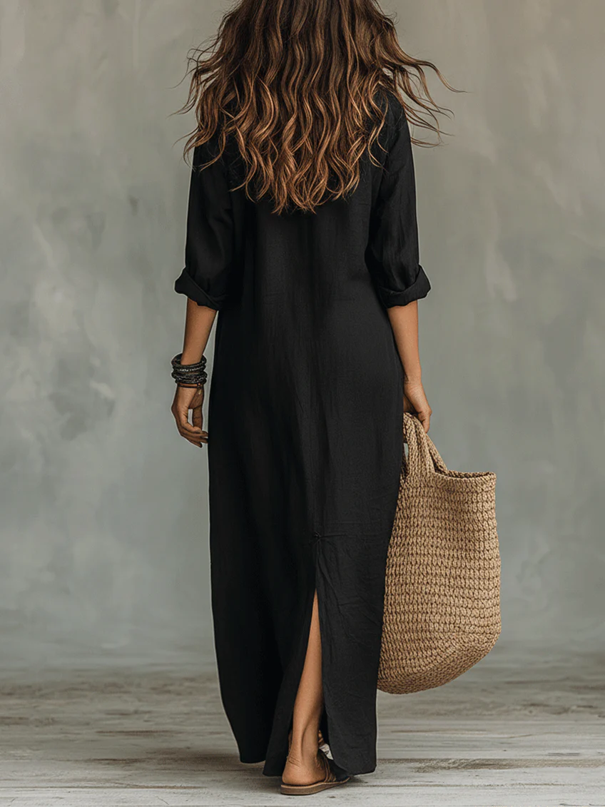 Soline | Vestido largo amplio con botones