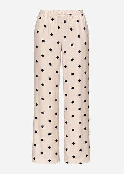 Rocío | Pantalón de pernera ancha de lunares · Blanco roto