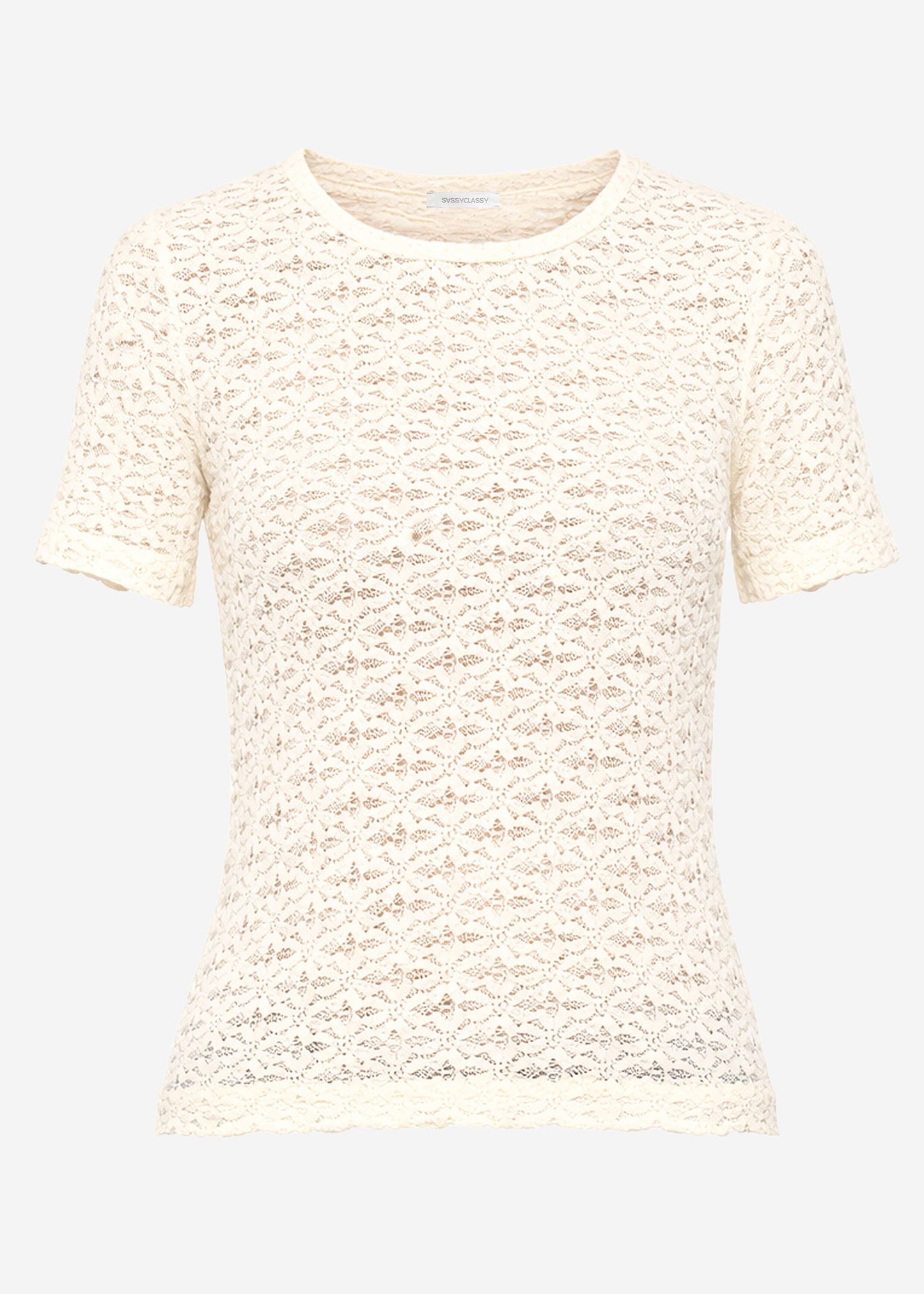Luna | Camiseta de encaje floral · Blanco roto