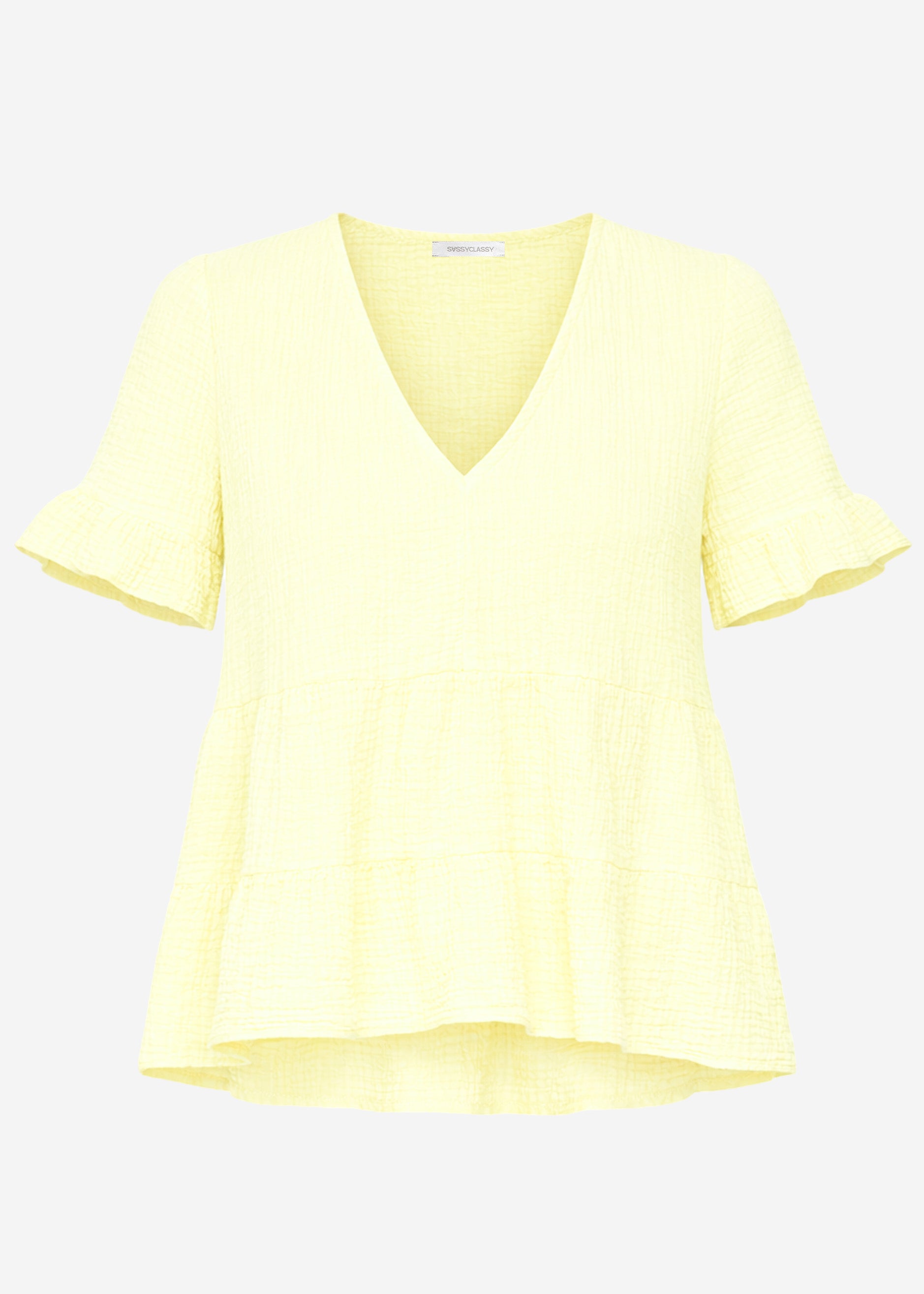 Melania | Top de muselina · Amarillo mantequilla