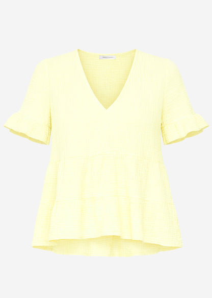 Melania | Top de muselina · Amarillo mantequilla