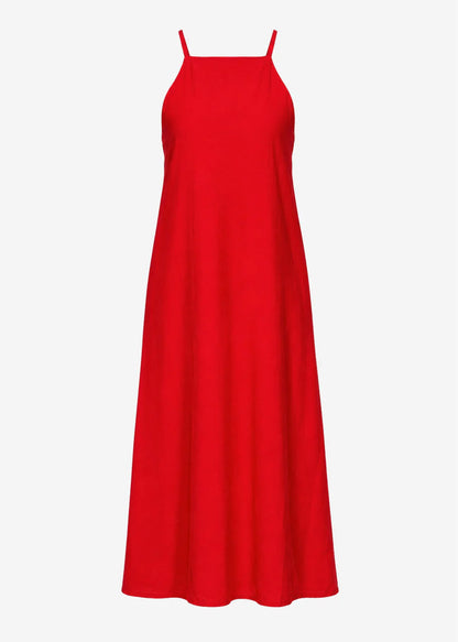 Alba | Vestido lencero largo · Rojo
