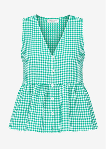 Duna | Top de muselina vichy · Verde