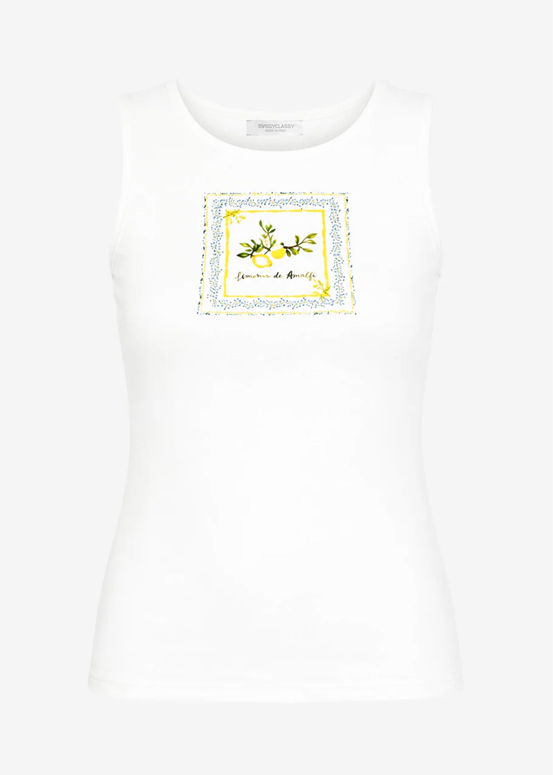 Daira | Top estampado de limones · Blanco