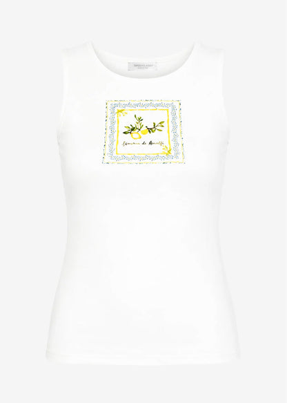 Daira | Top estampado de limones · Blanco