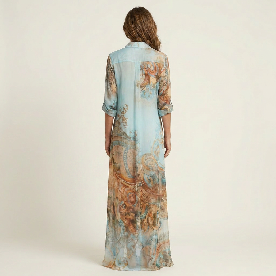 AliceLeon | Vestido Camisero Maxi de Seda