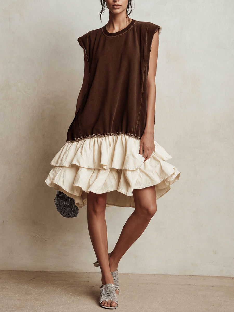 Ilaria | Vestido casual color block de corte holgado