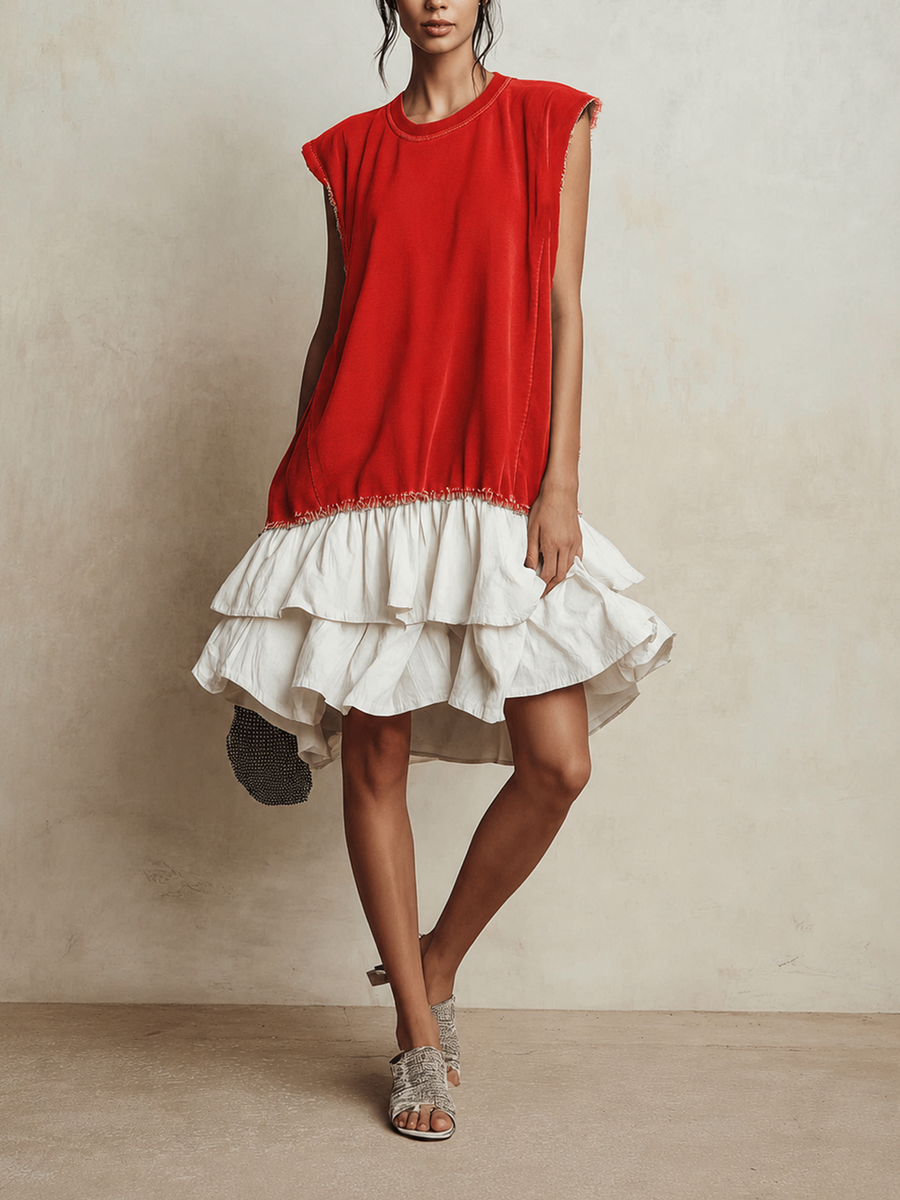 Ilaria | Vestido casual color block de corte holgado
