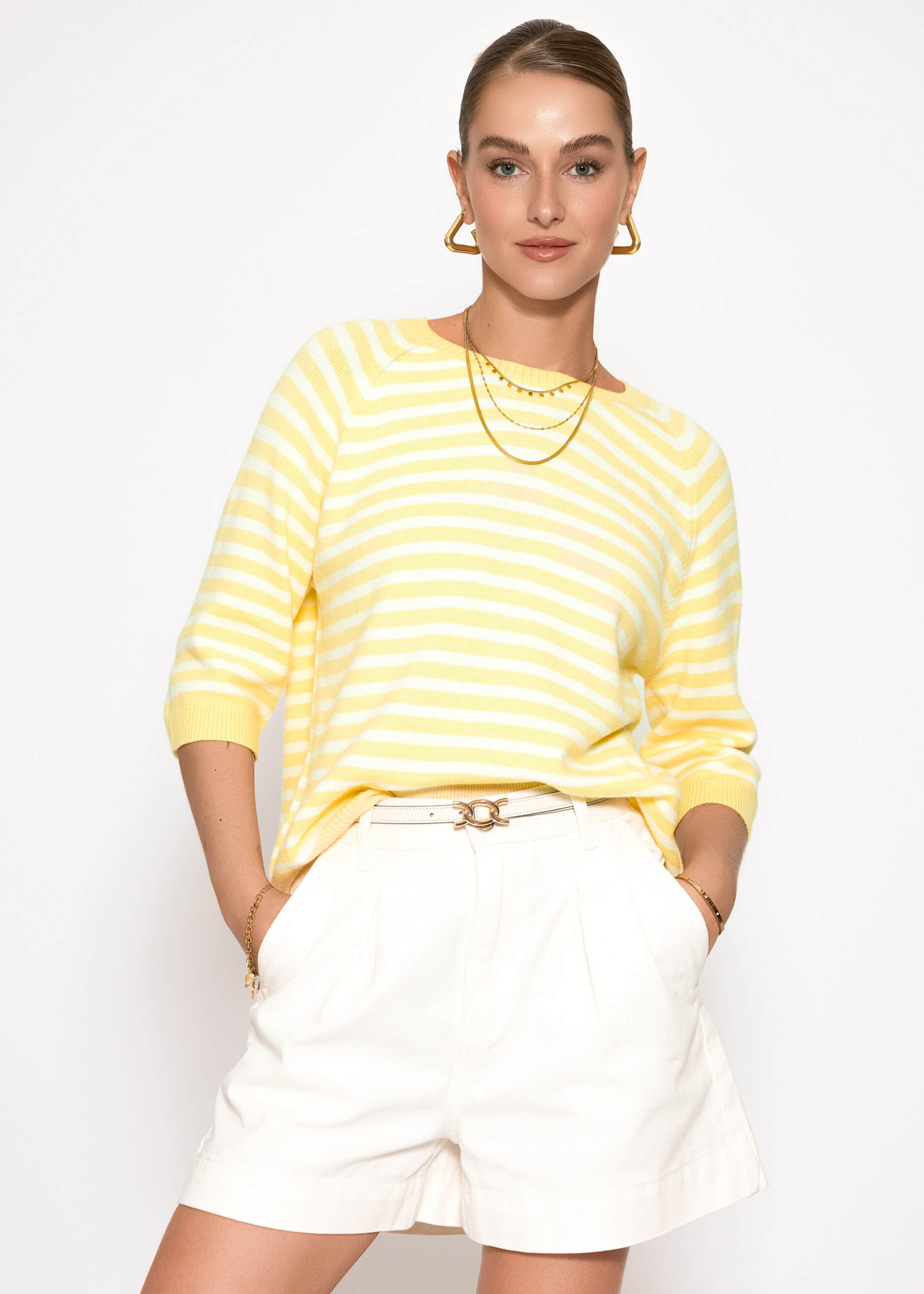 Alina | Jersey a rayas · Amarillo y blanco roto