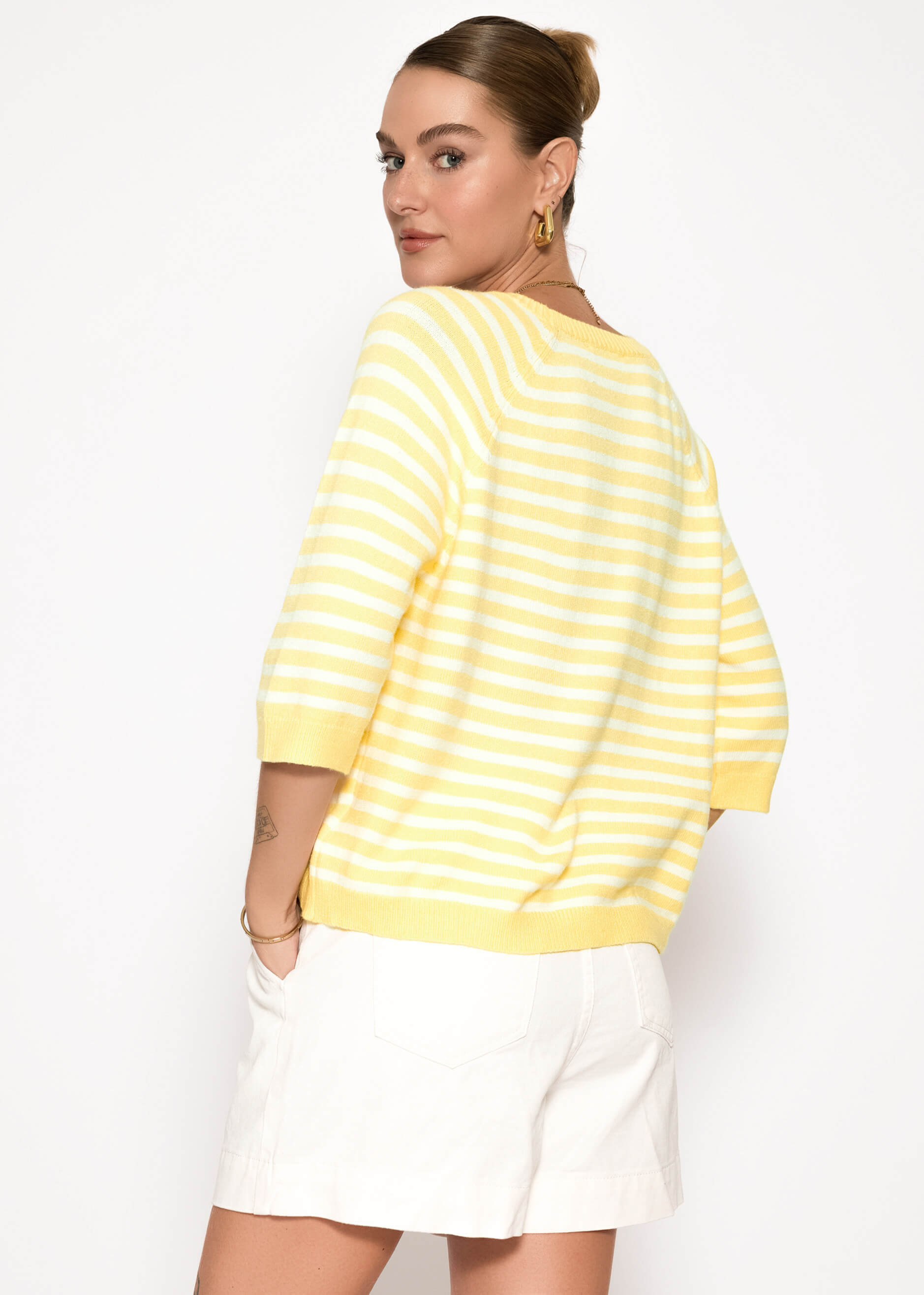 Alina | Jersey a rayas · Amarillo y blanco roto