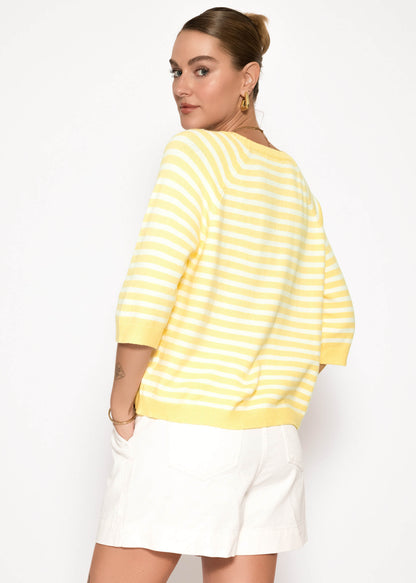 Alina | Jersey a rayas · Amarillo y blanco roto
