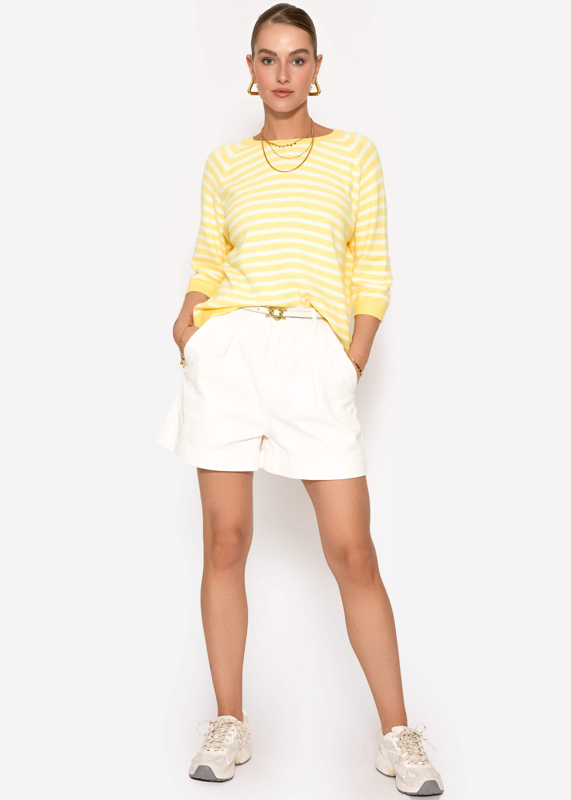 Alina | Jersey a rayas · Amarillo y blanco roto